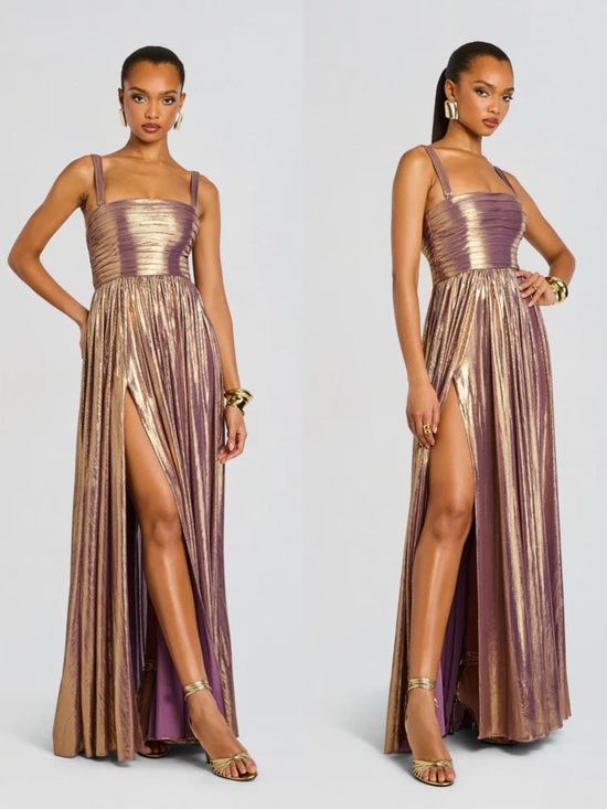 Retrofete Dresses & Skirts - Retrofete Iris Lame Metallic Maxi Dress Sample Size Small